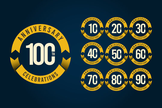 100 Years Anniversary Celebration Logo Vector Template Design Illustration