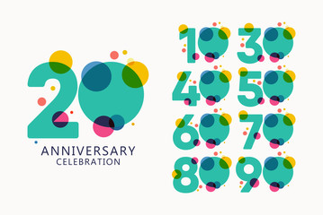 20 Years Anniversary Celebration Logo Vector Template Design Illustration