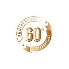 60 Th Anniversary Celebration Logo Vector Template Design Illustration