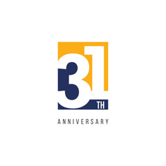 31 Th Anniversary Celebration Logo Vector Template Design Illustration - obrazy, fototapety, plakaty