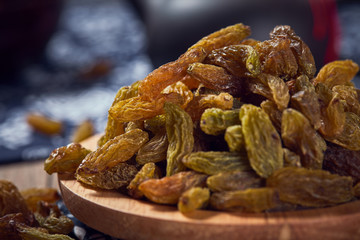 Dried raisins in a container
