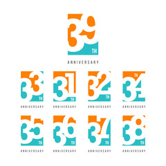 Fototapeta na wymiar 39 Th Anniversary Celebration Logo Vector Template Design Illustration