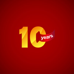 10 Years Anniversary Celebration Logo Vector Template Design Illustration