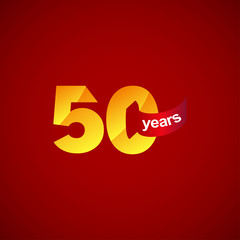 50 Years Anniversary Celebration Logo Vector Template Design Illustration