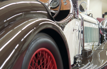 Classic convertible Roadster Fender and rear wheel detail