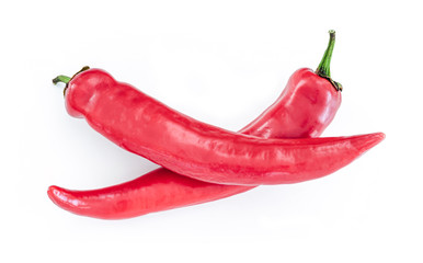 Fresh red pepper. Chili pepper isolated on white background