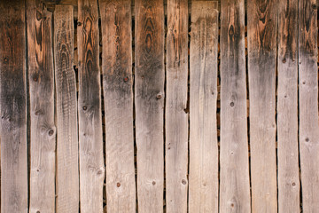 Wall, fence from old rural wooden boards, background and texture.
