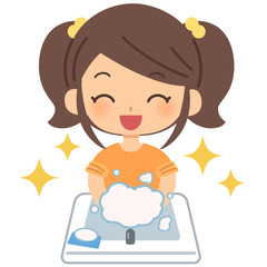 手を洗う子供