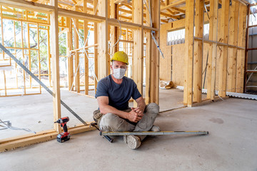 Global Economic Recession. Small business owner contractor affected by coronavirus outbreak crisis