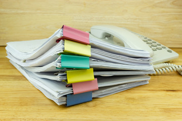 file folder and Stack of business report paper file on the table in a work office, concept document in work office