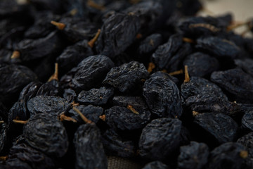 Dried raisins in a container