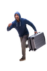 Young male bandit isolated on white