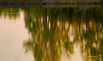 Reflections on the lake at sunset