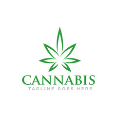 Cannabis or Marijuana Logo Design Vector
