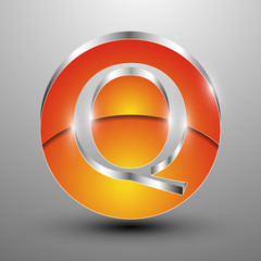 Conceptual design.3d Logo.Lettering.Letter Q