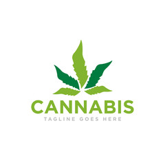 Cannabis or Marijuana Logo Design Vector