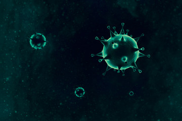 3D render of Bacteria, virus, cell