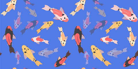 Obraz premium floating carps in a pond