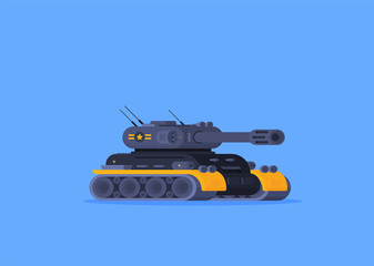 Fototapeta premium Flat vector modern tank isolated on bright background