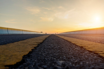 Empty road and the traffic lines.