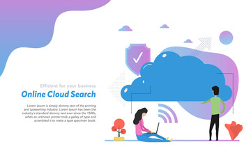 Web header template of cloud search in flat