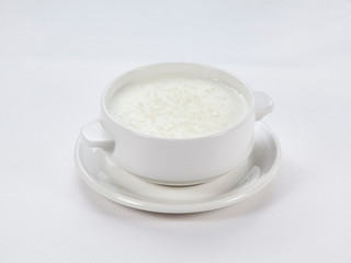 rice porridge on a white background