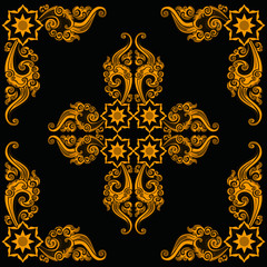 gold floral ornament in the distinctive style of the Majapahit kingdom