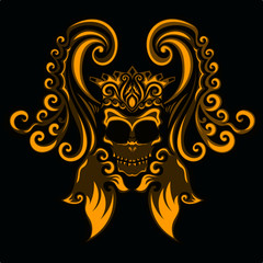 skull, crown and wings. in the art of stylization.