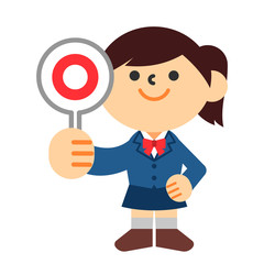 学生　生徒　中学生　高校生　制服　女の子　丸　正解　成功