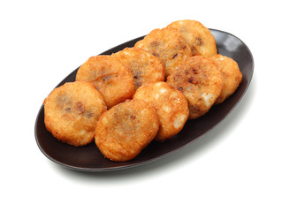 rice cracker on white background
