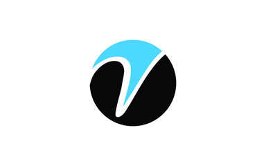 v Lowercase Letter Cursive Icon or Logo design, Vector Template