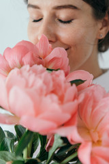 Woman holding flowers