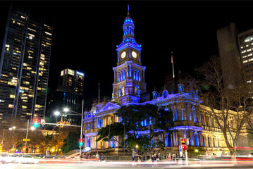 Fototapeta na wymiar Vivid Sydney -Town Hall