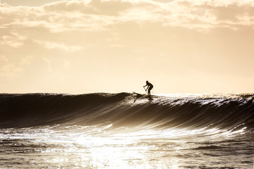 Man paddling at Bronte Beach, Sydney Australia