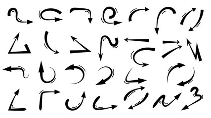 Arrows design vector.  Doodle Marker hand drawn shapes vector illustration. 