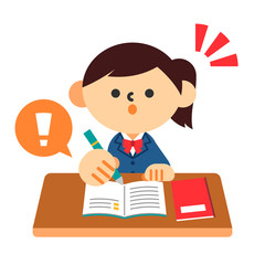 学生　生徒　中学生　高校生　勉強　制服　女の子　チェック　ポイント