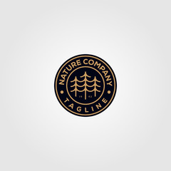 nature tree company pine logo vector emblem illustration design