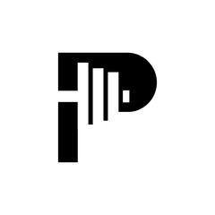 Letter P Fitness Gym Logo Design. Barbel Sports Vector Icon