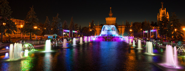 fountains in night lighting