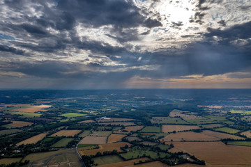 Fototapeta na wymiar Aerial view of wheat fields in Normandy, France