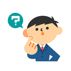 学生　男の子　制服　疑問　はてな　考える