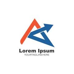 A Letter arrow Logo Business Template Vector