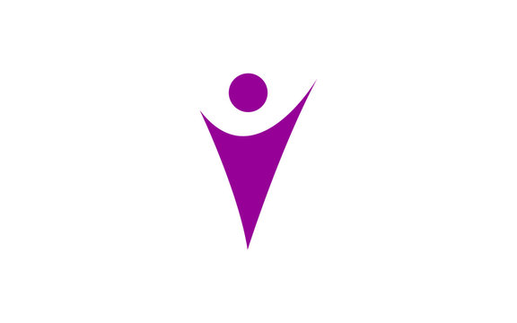 Y Uppercase Letter Cursive Icon or Logo design,  a Human Stick Figure, Vector Template