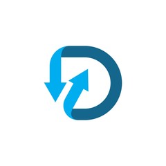 d letter arrow  logo icon illustration vector