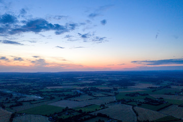 Aerial view of wheat fields in Normandy, France