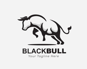 Rampage bull jump logo design inspiration