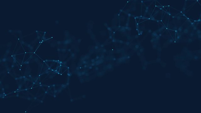 Abstract plexus background. Blue lines and dots. Techno background. Looped footage of the Intro video. 4K.