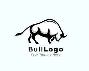 stand Butting bull logo design inspiration