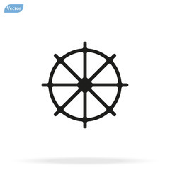 Ship steering wheel sign icon, vector illustration. Flat design style
