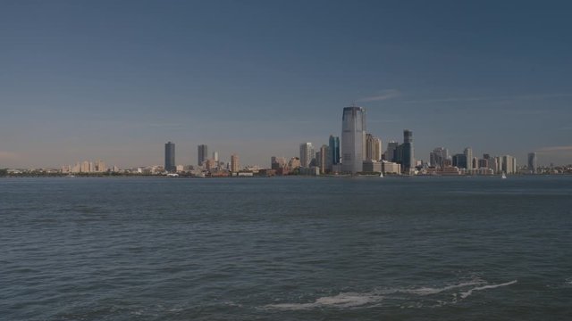 The beloved New Jersey filmed from a ferry on the Hudson River.